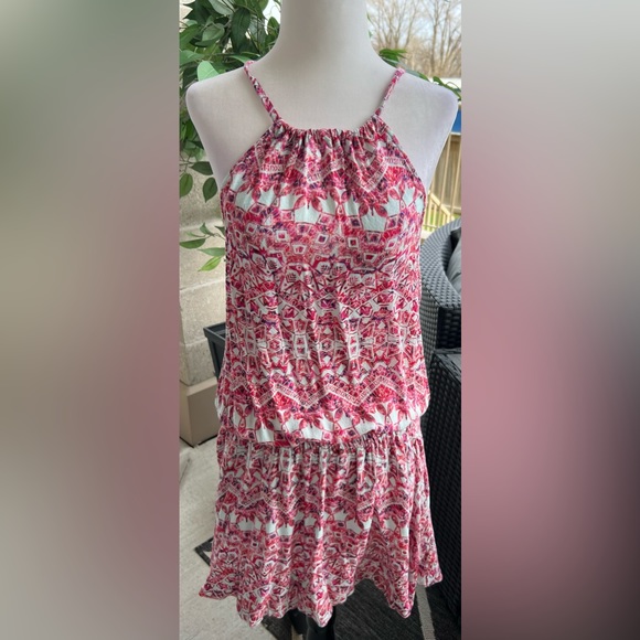 Free People Simone Batik Print Drop
Waist Pink Boho Dress - Picture 2 of 9